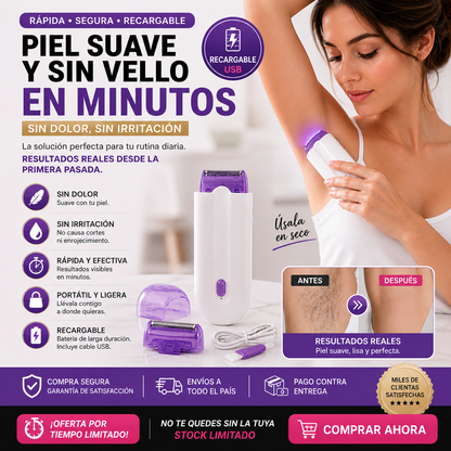 DEPILADORA CORPORAL Y ES RECARGABLE ...PIEL DEFINIDA
