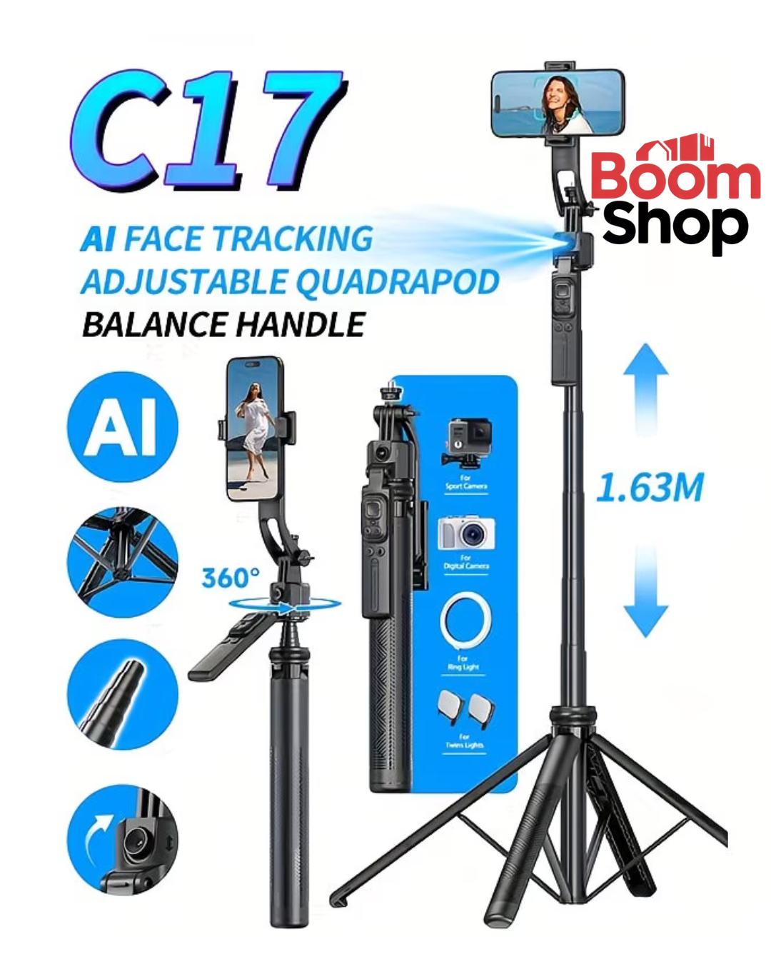 TRÍPODE C17 CON SEGUIMIENTO FACIAL